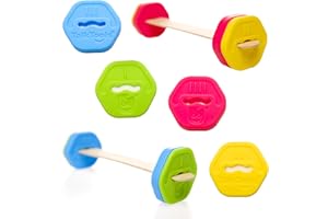 TalkTools Lip Gym with 100 Tongue Depressors - Fun Lip Fitness Program - Teaches/m, b, p/, Assists with/r/Production - Quick Reference Chart - Fits Standard ⅝” Tongue Depressors - No Harmful Toxins