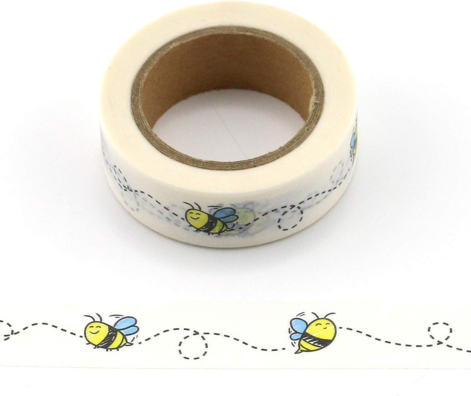 Animals Birds Insects Fish  Washi  Tapes Choice of Designs 15mm x 10 Metre Rolls (Bee)