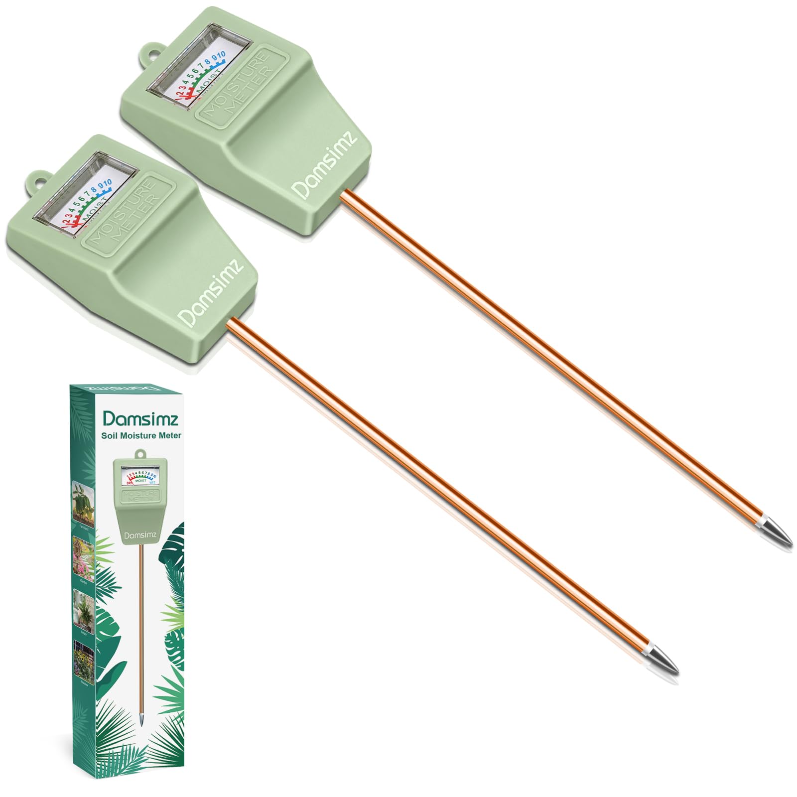 Photo 1 of Damsimz 2 Pack Moisture Meter for House Plants - Soil Moisture Meter and Plant Water Meter Great for Gardening Gifts - Plant Moisture Meter to Measure Soil Moisture Levels for Plant Care