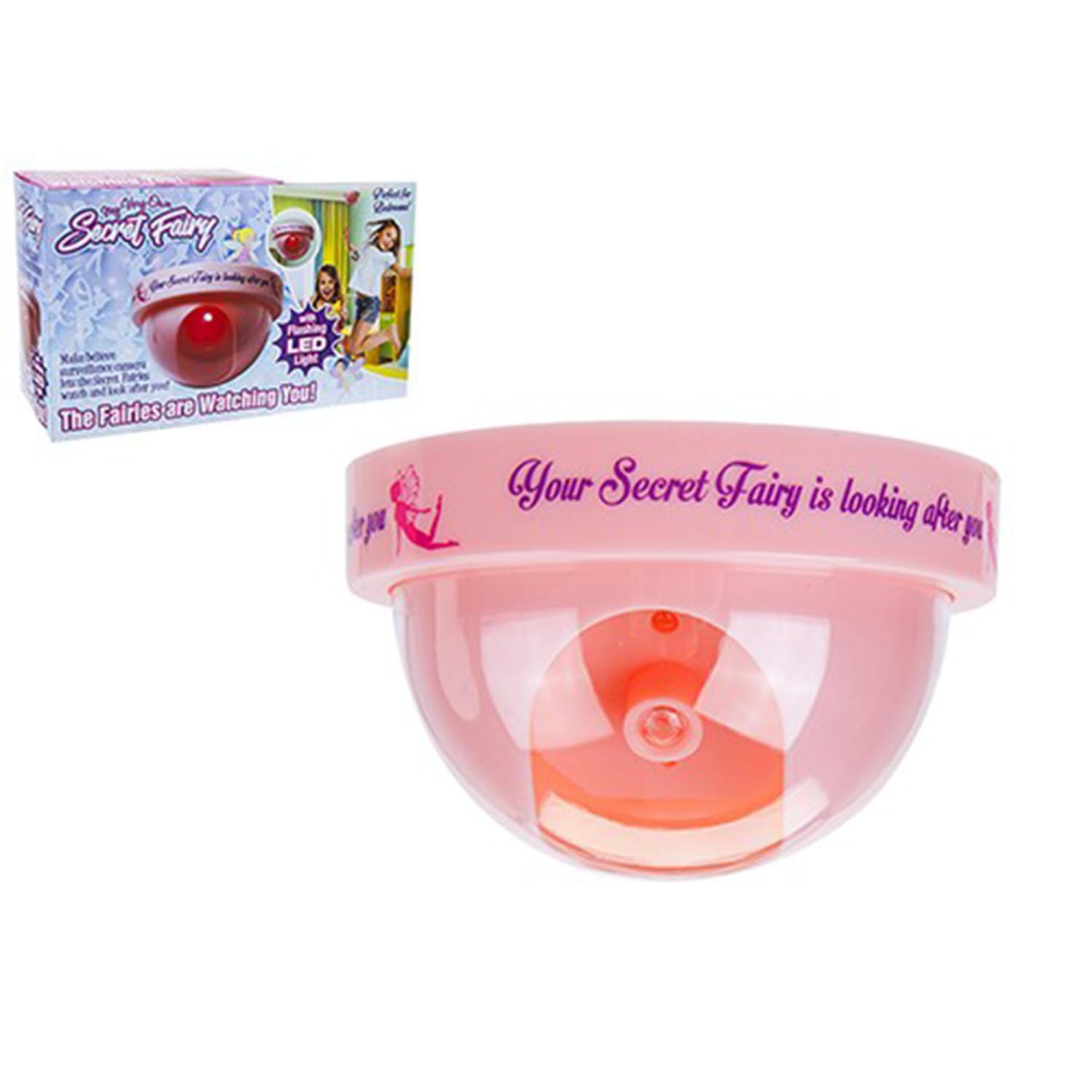 Stylish Pink Secret Fairy Dummy Surveillance Camera With Light - (1 Pc.) - Unique Design - Ideal for Home & Party Decorations
