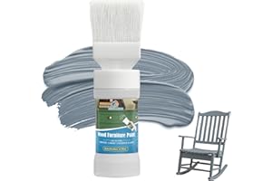 NEWALLENCE Wood Furniture Paint for Cabinets, Doors, Tables, Chairs and Dressers All In One Refinishing Matte Wood Paint Kit Water-Based No Need Prime No Varnish Easy to Use 6.35oz-1 Pack (Gray Blue)