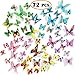 Ewong Butterfly Wall Decals - 72PCS 3D Butterflies Home Decor-Stickers, Removable Mural Decoration for Girls Living Room Kids Bedroom Bathroom Baby Nursery, Waterproof DIY Art (5 Color+1colorful)