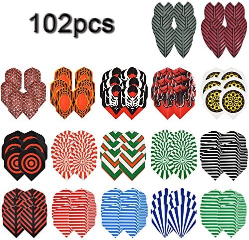 moonlux Dart Flights 17 Sets (102 Pieces) Standard Shape Soft Tip Darts/Steel darts