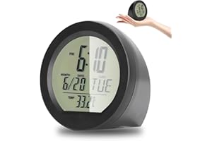 Car Dashboard Digital Clock Clock ABS Car Solar Powered Digital Temperature Dashboard Clock with LCD Time and Day Display Ful