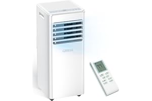 GRIDR Portable Air Conditioners, 8,000 BTU AC Unit for Bedroom with 4 Modes Cooling/Dehumidifier/Fan/Sleep, Up to 300 sq.ft, 45db Quiet, 24H Timer & Remote, Portable AC Unit for Room Indoors