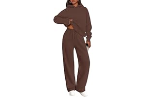 PRETTYGARDEN Women's 2 Piece Outfits Fall Sweatsuits Oversized Hoodies Wide Leg Sweatpants Tracksuits Lounge Matching Sets