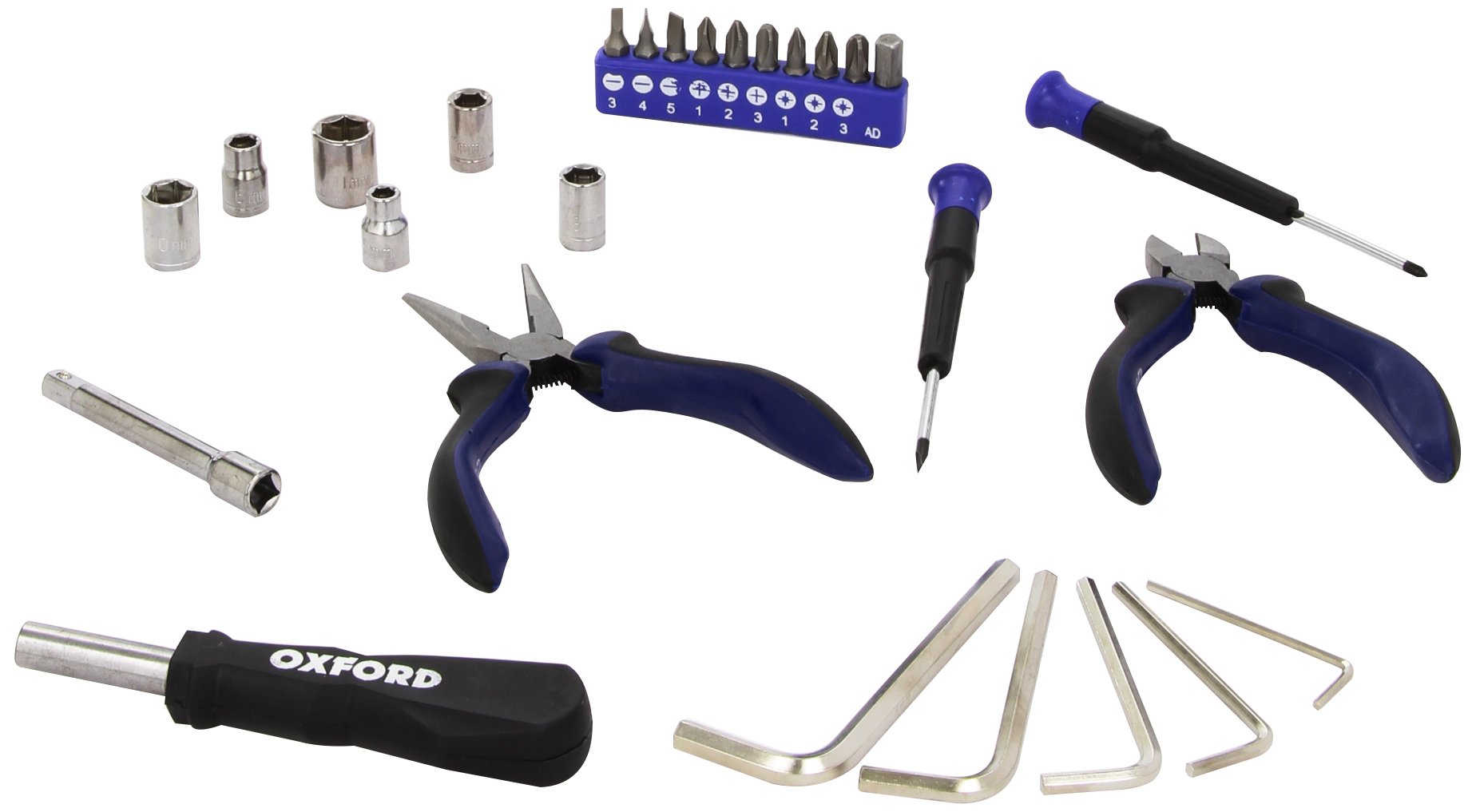 Oxford Under Seat Motorcycle Tool Kit - Black/Blue
