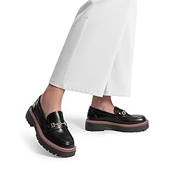 DREAM PAIRS Loafers for Women Platform Chunky Heel