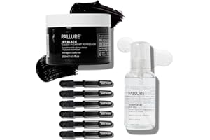 Pallure Color Pigment Refresher Mask Shine Kit, Semi Permanent Hair Color Depositing Conditioner, 8.5 Oz Jet Black