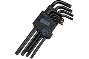 DISEN 9 Pieces Torx Star Allen Wrench Set, Long Arm Star Key Set T10-T50, Chrome Vanadium Steel