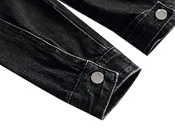 LAMKUKU Mens Denim Jacket Ripped Slim Jean Jacket