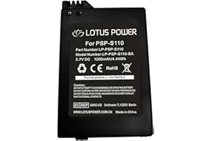 PSP-S110 Battery Pack Replacement, Rechargeable 1200mAh 3.7V 4.44Wh PSPS110 Lithium-ion Battery for Sony PSP3003 PSP3001 PSP3