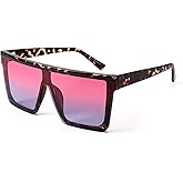 FEISEDY Oversized Sunglasses Mens Womens Flat Top Square Trendy Visor Shades UV400 B2470