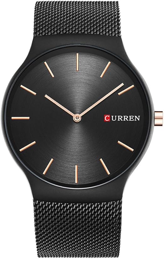 curren black stainless steel watch