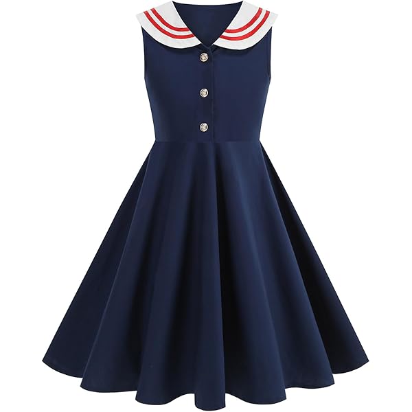 Amazon.com: Kids Vintage Sailor Collar Dress for Girls Summer Casual Nautical Theme 1950s Audrey Hepburn Rockabilly Swing Dress Sleeveless Striped Sailor 4th of July Outfits Navy Blue 4-5 Years: Clothing, Shoes & Amazon.com: Kids Vintage Sailor Collar Dress for Girls Summer Casual Nautical Theme 1950s Audrey Hepburn Rockabilly Swing Dress Sleeveless Striped Sailor 4th of July Outfits Navy Blue 4-5 Years: Clothing, Shoes &