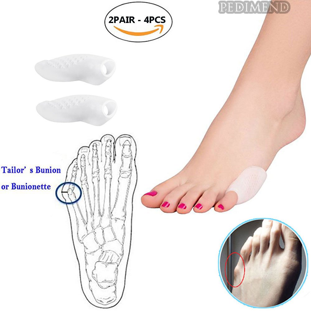 PEDIMEND 4PCS of Silicone Gel Tailor's Bunion Pads Soft Gel