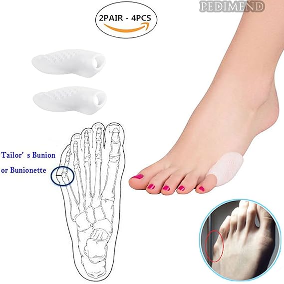PEDIMEND 4PCS of Silicone Gel Tailor's Bunion Pads Soft Gel
