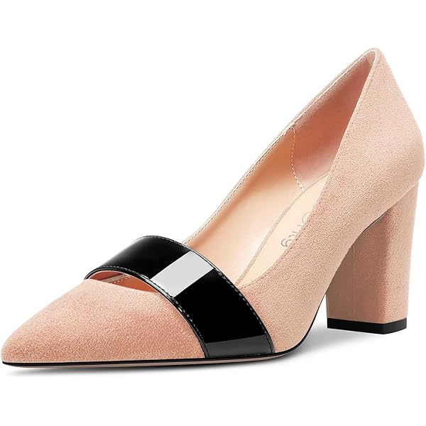 TinaCus Women's Chunky Heel Pumps - Handmade Pointed Toe Leather Slip-On Shoes - View #13
