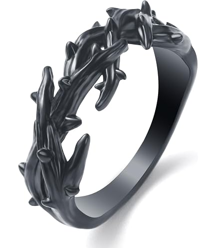 WOYNJI Stainless Steel Tree Vine Branch Crown of Thorn Lucky Ring