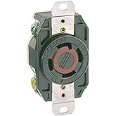 Leviton 30 Amp, 480 Volt-3PY, Flush Mounting Locking Receptacle, Industrial Grade, Grounding, V-0-MAX, 2730, Black