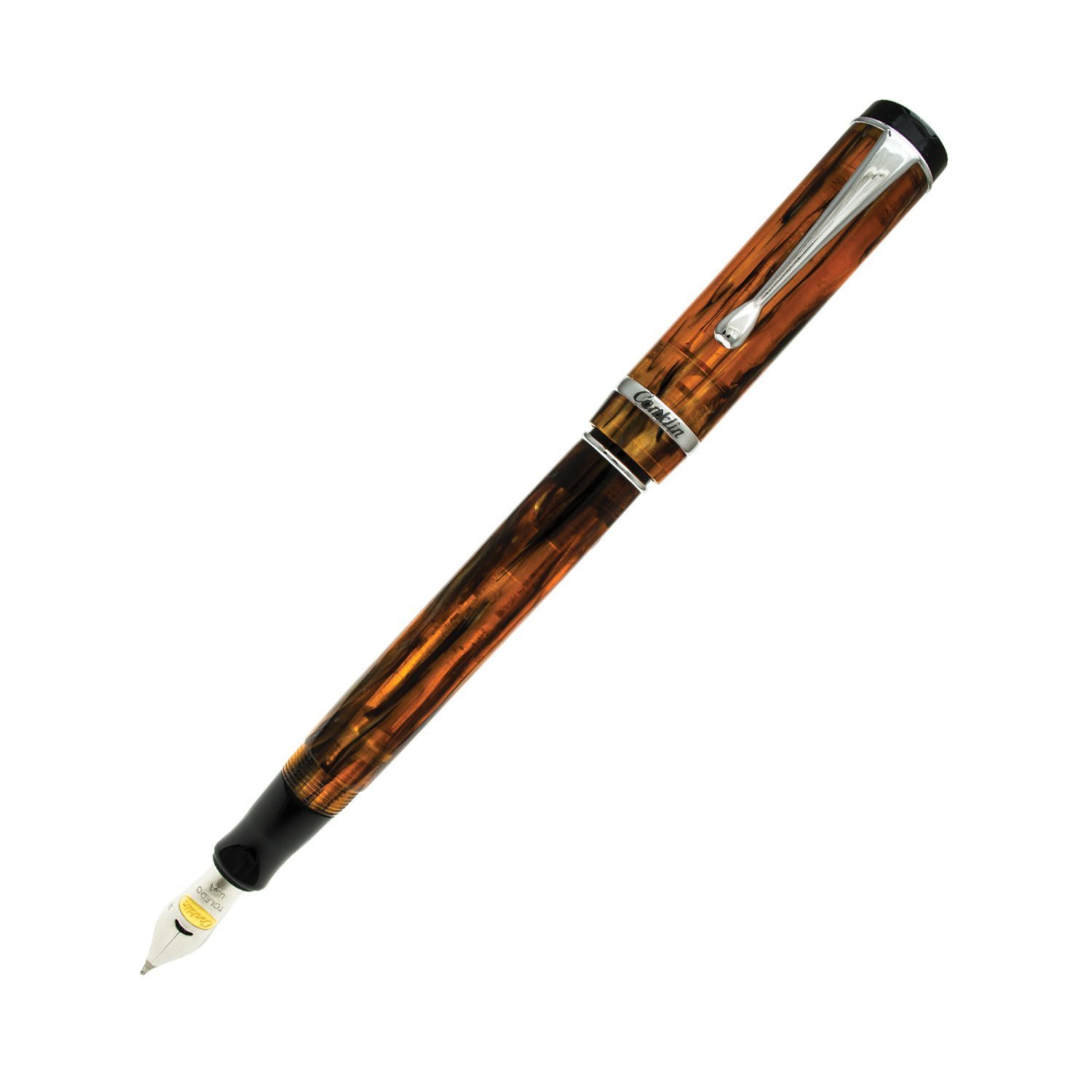 Conklin Duragraph Amber Fountain Pen - Omniflex
