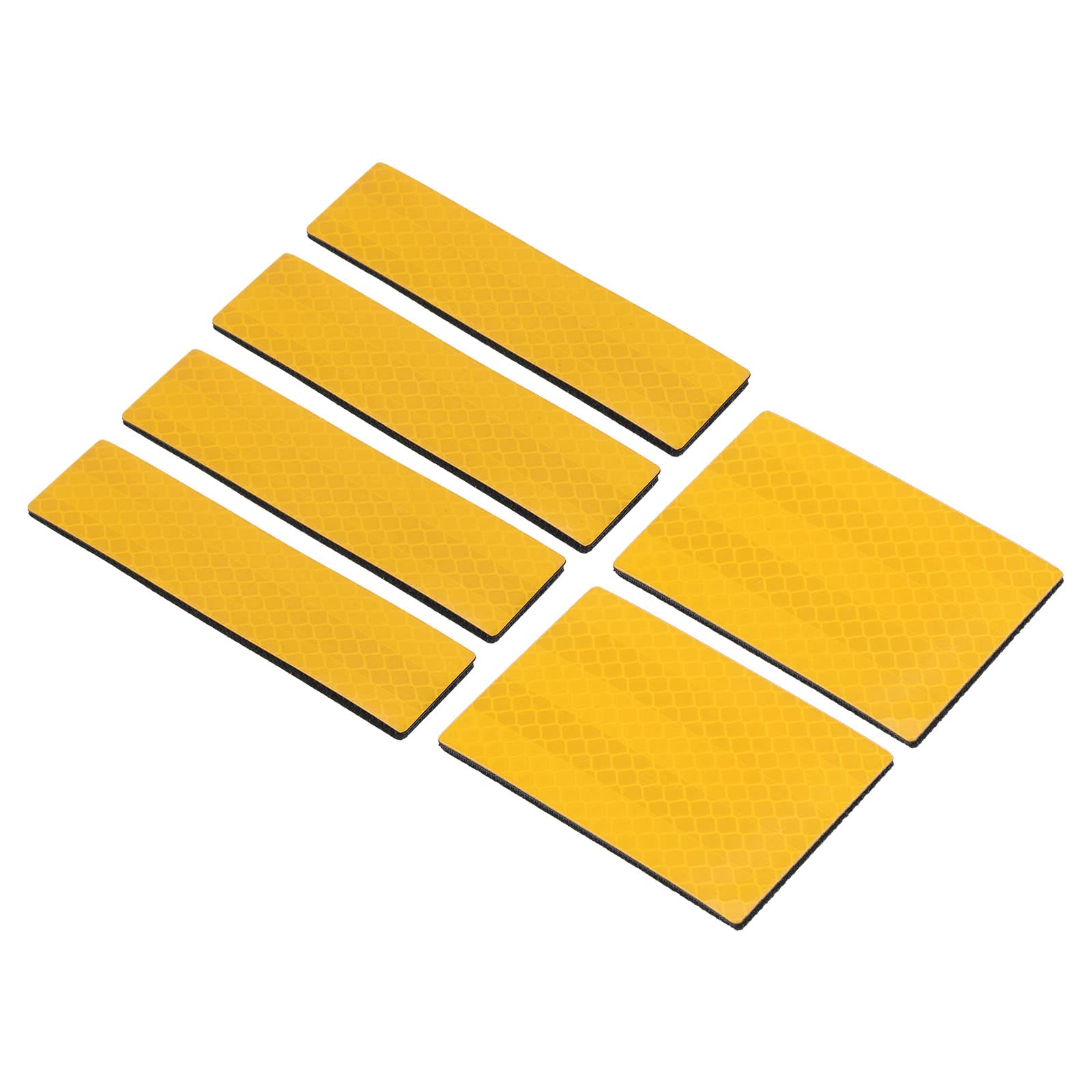 PATIKIL Reflective Patch 1x4 2x3, 6 Pcs Hook and Loop Fastener Safety Appliques for Night Sportsperson Worker Hiker, Earthy Yellow