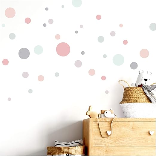 Little Deco Wandaufkleber 86 Punkte Kinderzimmer Madchen Kreise I Rosa Grau Mint I Wandtattoo Klebepunkte Wandsticker Set Dots Bunt Selbstklebend Dl385 Amazon De Kuche Haushalt