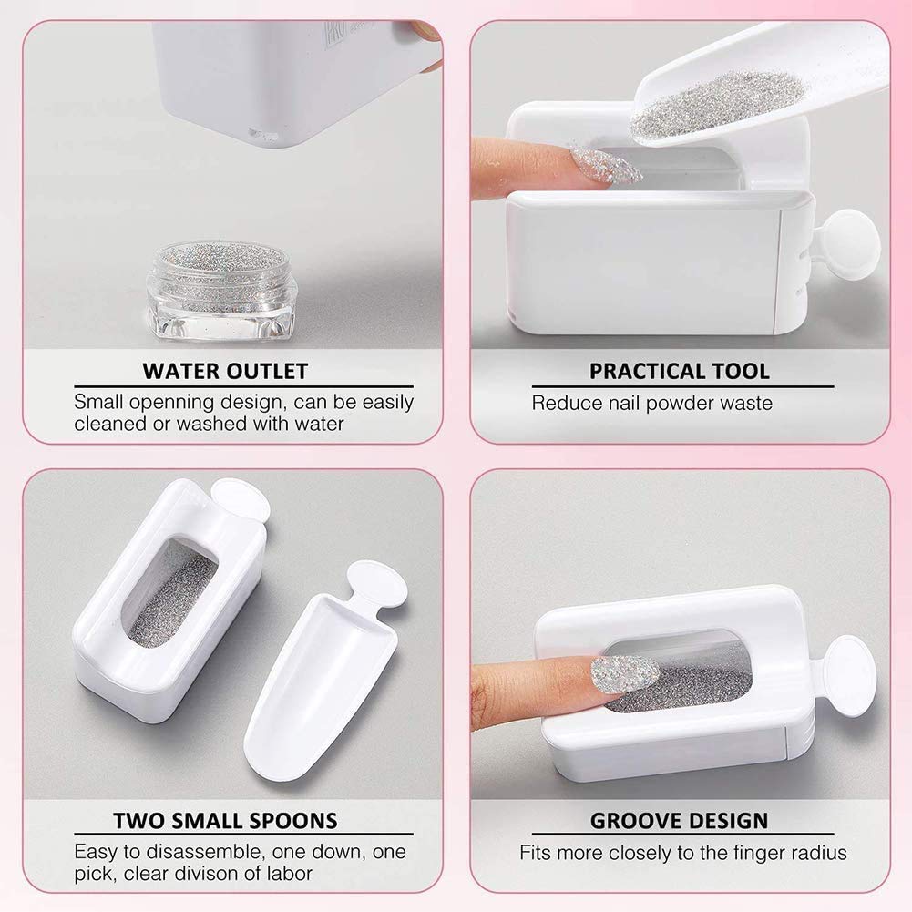 Dip Powder Recycling Tray System Dip Case Nail Dip Container, Etercycle Powder Nail Dipping Portable Dipping Powder Storage Box Manicure Tool : Beauty