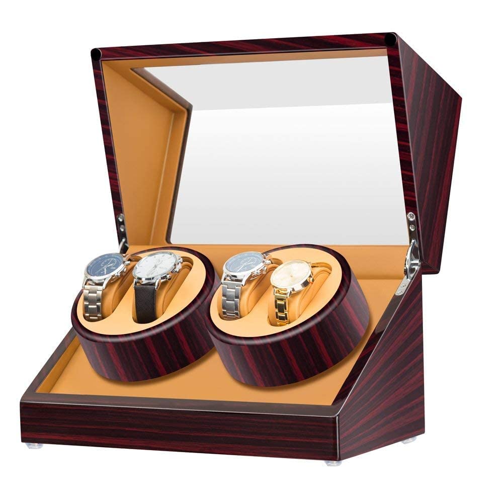 JQUEEN Watch Winder Winds 4 Heavy Watches with Quiet Motor