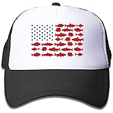 Waldeal Boys and Girls 3-13 Year Old Fish Flag Trucker Mesh Hat, Adjustable Youth Toddler Baseball Cap