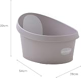 Shnuggle Toddler Bath Taupe Beige with Backrest Anti Slip Drain Plug view 3