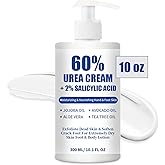 Urea Cream 60% plus 2% Salicylic Acid for Feet Maximum Strength - Lotion For Dry Cracked Feet Elbows Knees Heels Hands, Hydrates Foot Care for Softening and Moisturizing, Callus Remover 10.1oz