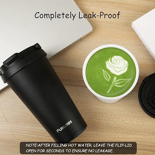 Funkrin Insulated Coffee Mug with Ceramic Coating, 16oz Iced