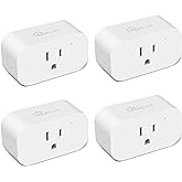 TREATLIFE Smart Plug 4 Pack, 1800W 15A Smart Home WiFi Outlet, 7 Day Heavy Duty Programmable Timer, Works with Alexa and Goog