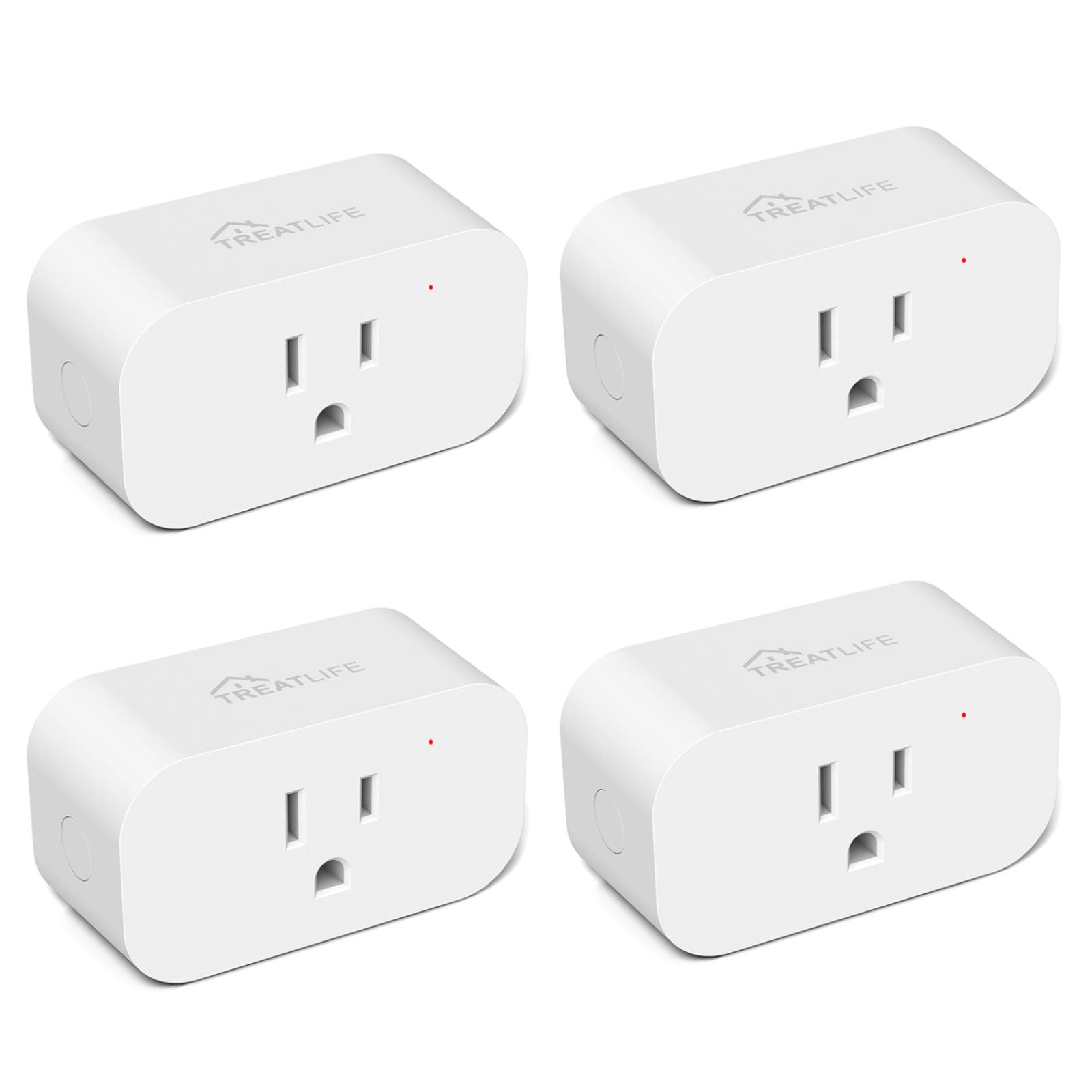 Photo 1 of TREATLIFE 4 Pack Smart Plugs That Work with Alexa and Google Home, 7 Day Heavy Duty Programmable Timer, 1800W 15A WiFi Smart Outlet, Child Lock, Vacation Mode, Reliable WiFi Connection