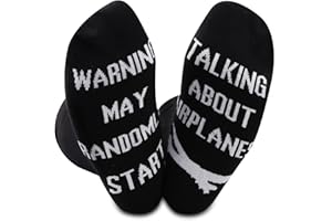 GJTIM 2PAIRS Funny Airplane RC Pilot Flying Gift Warning May Randomly Start Talking About Airplanes Socks