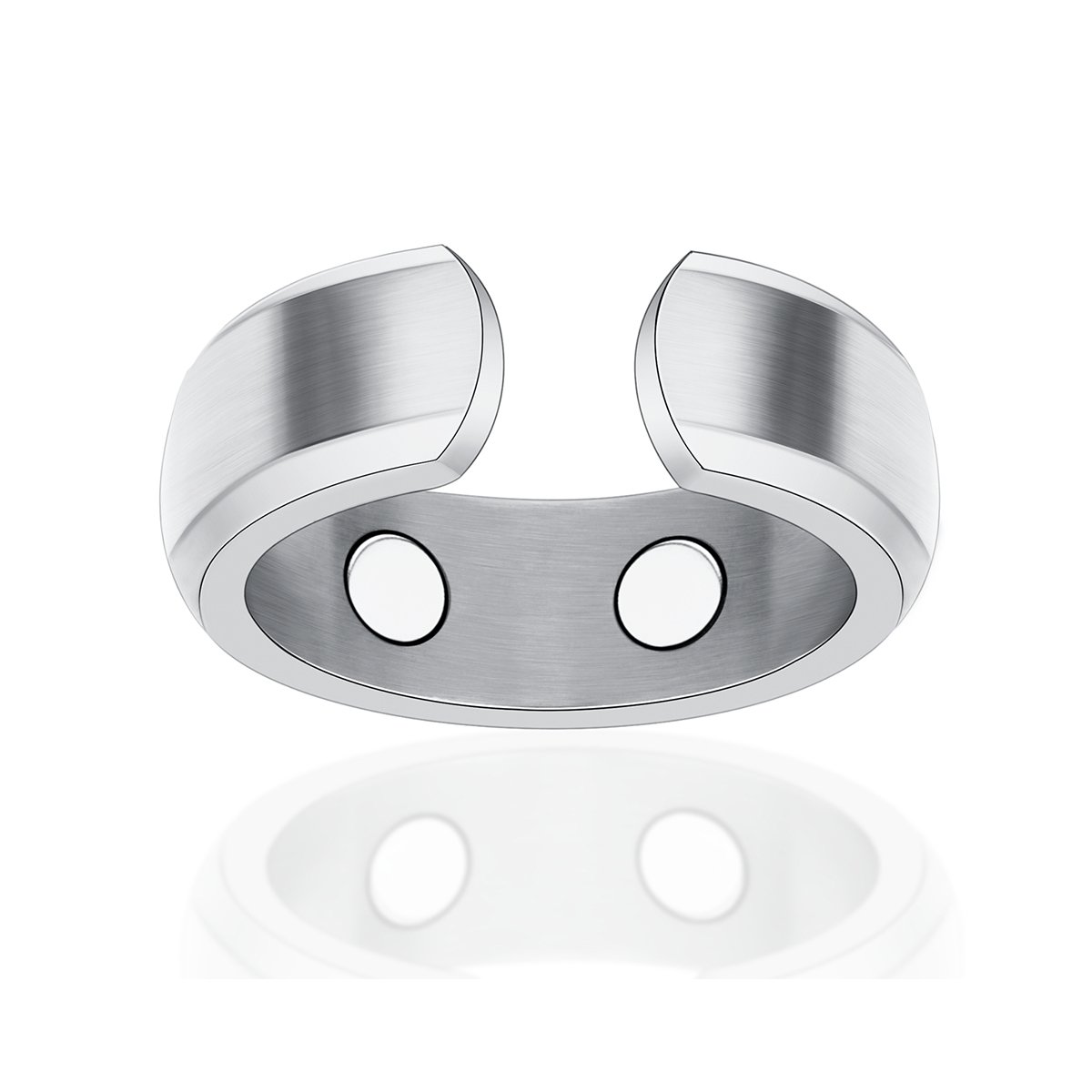 Jeracol Magnetic Ring Titanium Steel Strong Magnet Rings Pain Relief for Arthritis Joint (US Size 10) Sliver