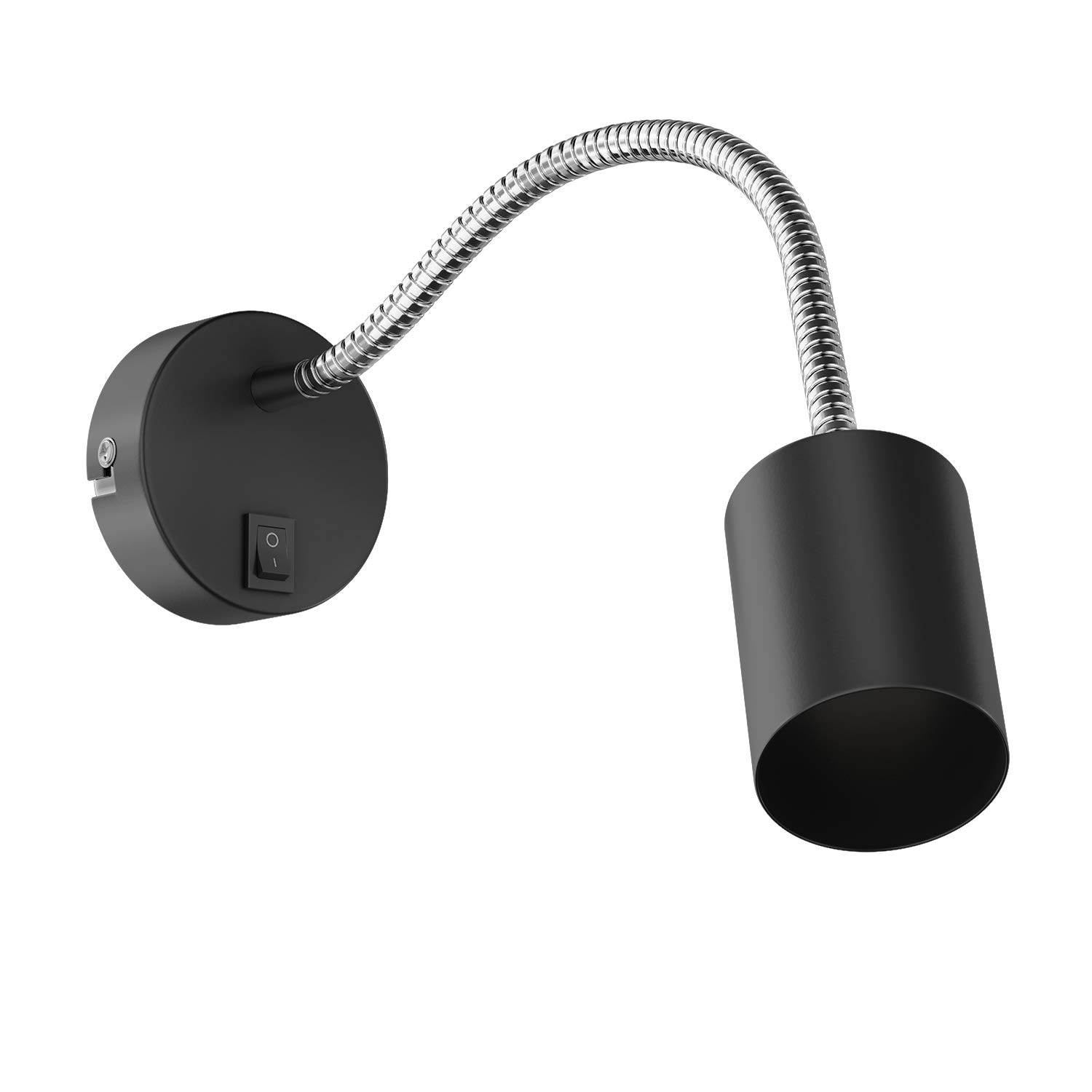 ledscom.de Reading lamp/wall Light WAIKA, gooseneck, Switch, Black matt, 1x GU10 max. 60W