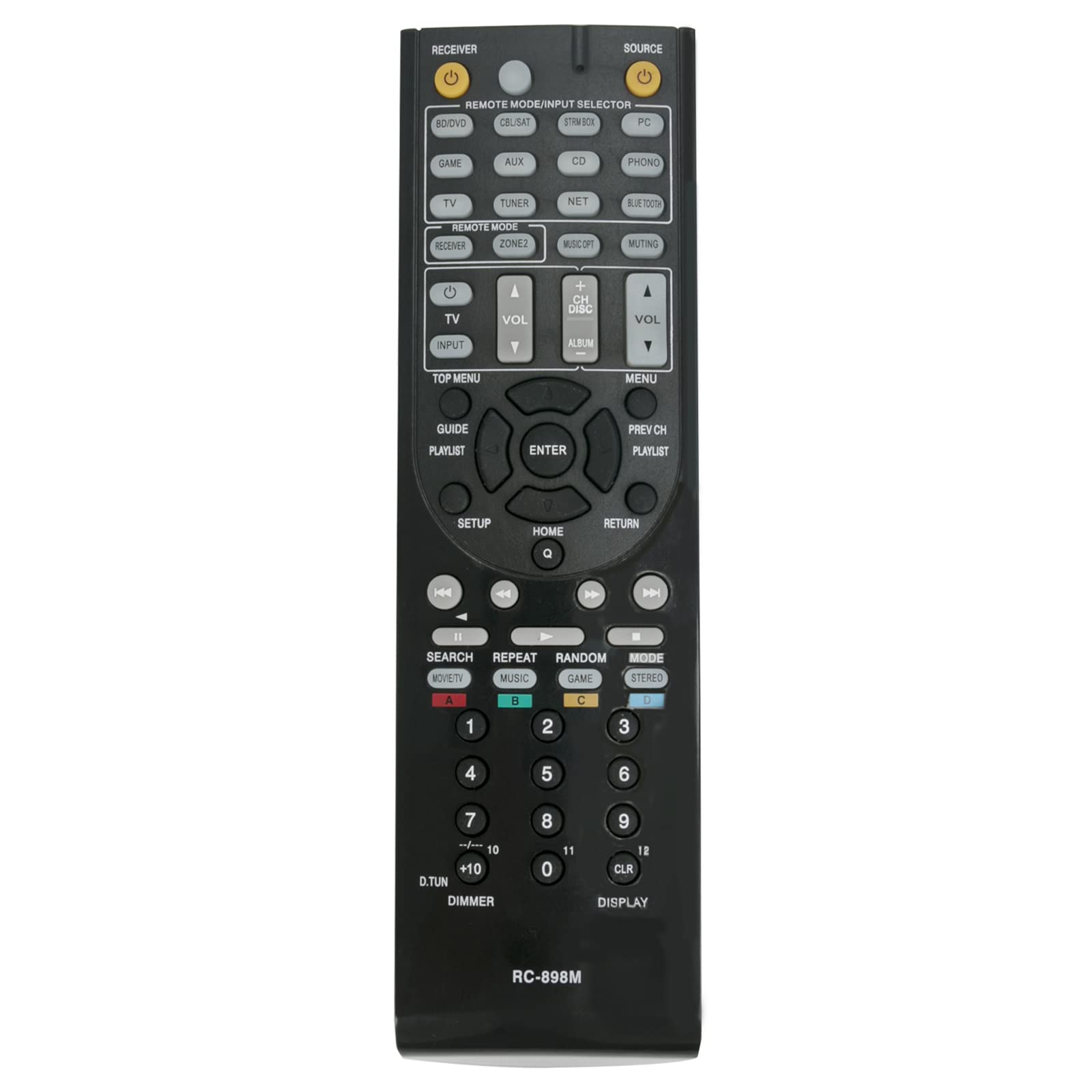 RC-898M Replacement Remote Control Fit for Onkyo AV Receiver TX-NR545 TX-NR646 TX-NR747 TXNR545 TXNR646 TXNR747