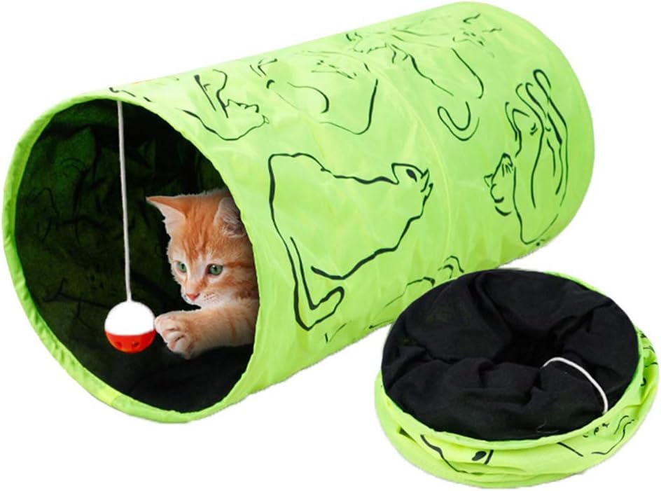 Tancurry Katzen Sicher Katzenspielzeug mit Einem Anhänger Katzentunnel