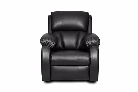 Manual Recliner Chair (Black in leatherette)
