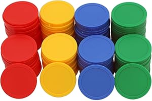 HAKITAROOM 35MM/1.37-inch Box of 120 Counting Coins for Poker Chips and Game Coins (Red+Yellow+RoyalBlue+Green, 35MM/1.37-inch)