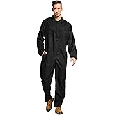 VOGRYE Men’s Twill Coverall Relaxed Fit Long Sleeve Utility Work Wear Jumpsuit Coveralls for Men