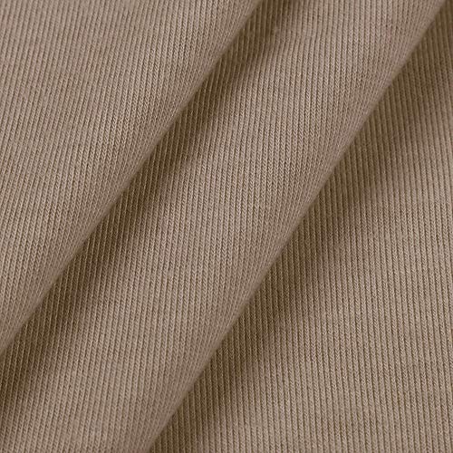 Women's Long Sleeve Pocket Casual Loose T-Shirt Dress Solid Loose Dress Khaki