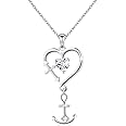 Sterling Silver Faith Hope Love Cross Anchor Sunflower Necklace Jewelry Gift