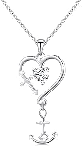 Sterling Silver Faith Hope Love Cross Anchor Sunflower Necklace Jewelry Gift