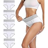 wirarpa Women's Cotton Underwear High Waist Stretch Briefs Soft Underpants Ladies Full Coverage Panties 5 Pack