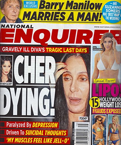 Cher l 15 Hollywood Weight Loss Frauds Exposed! l Barry Manilow l Christopher Walken/Natalie Wood/Lana Wood l Brad Pitt & Angelina Jolie - April 20, 2015 National Enquirer Magazine