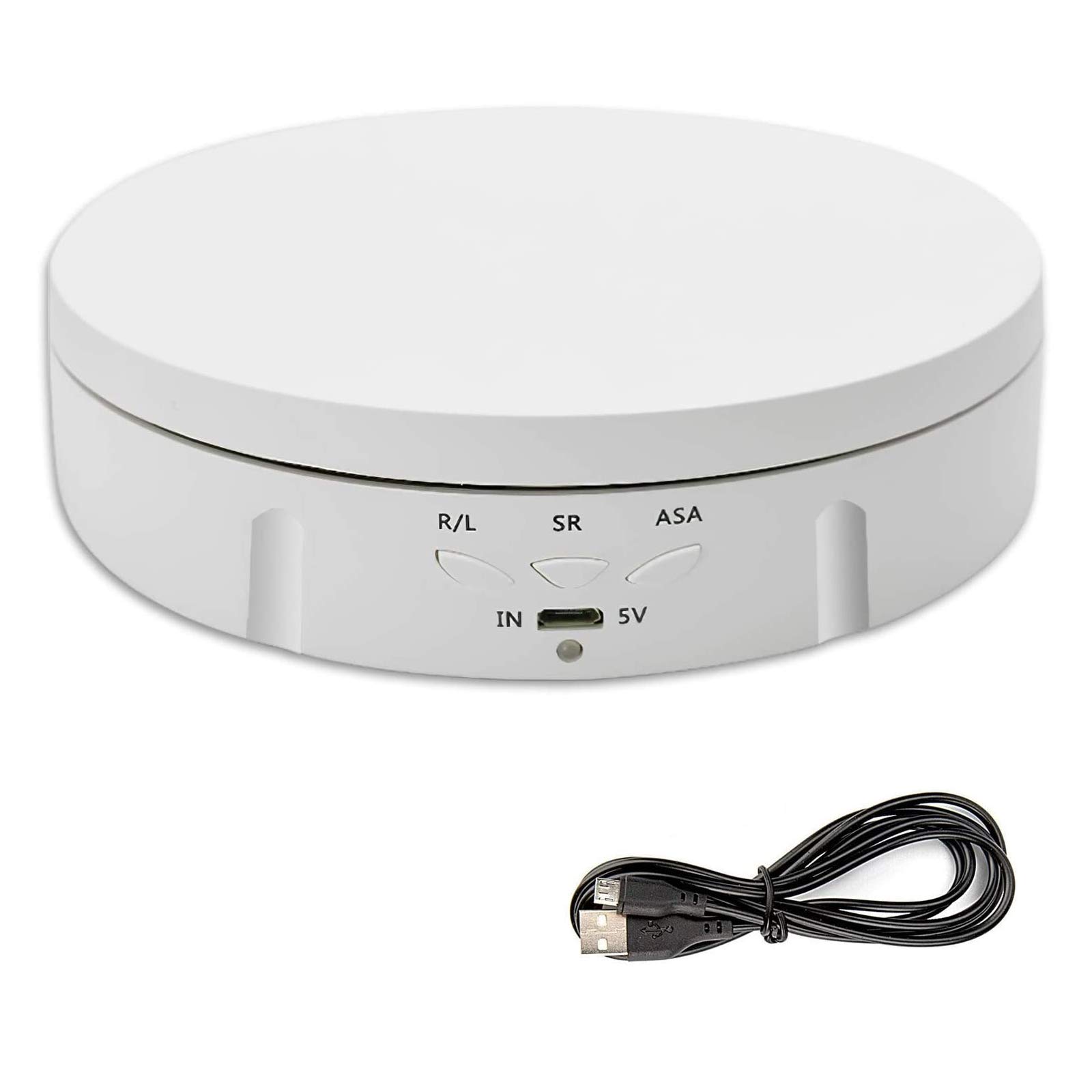 CDIYTOOL Electric Rotating Turntable for Photography, Professional 360 Degree Motorized Rotating Stand Display Table for Live Video Automatic Revolving Platform Product Display Table (White)