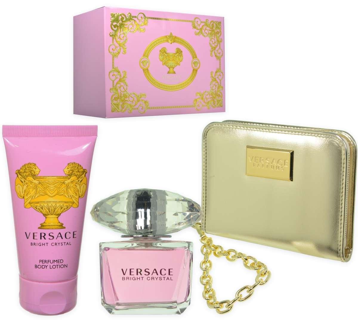 Versace Bright Crystal 3 Piece Set, 90 ML EDT Spray, 100 ML Body Lotion